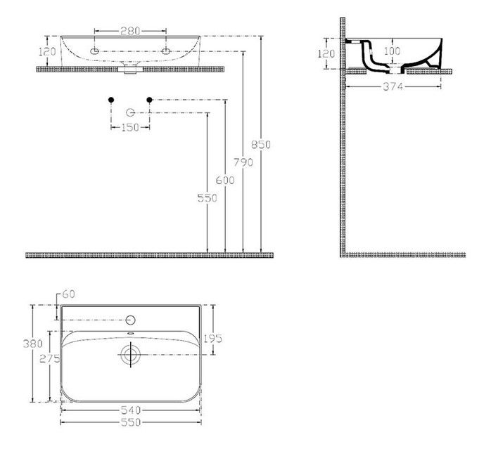 Lavoar Isvea SISTEMA U 55 x 38см white