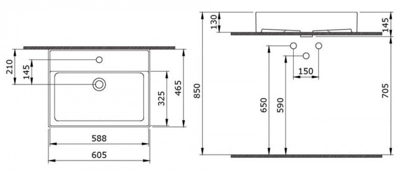 Lavoar Milano Slim Antracit Matt 60cm