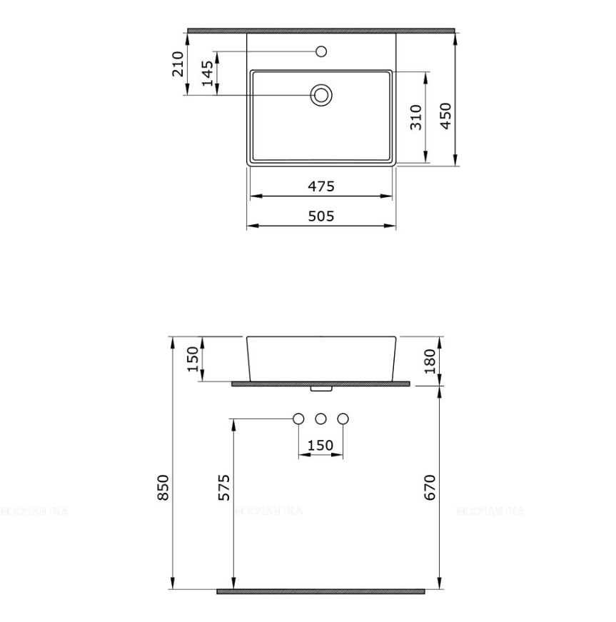 Lavoar Milano Slim COMPACT  50cm