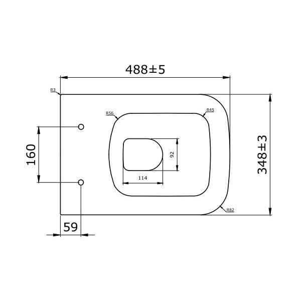 Унитаз подвесной Quadro Rimless 49cm Белый с крышкой soft close slim