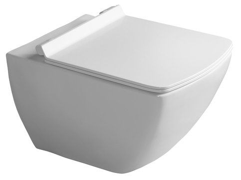 Vas veceu suspendat WC PURITA CLEAR RIMLESS SLIM cu capac soft close