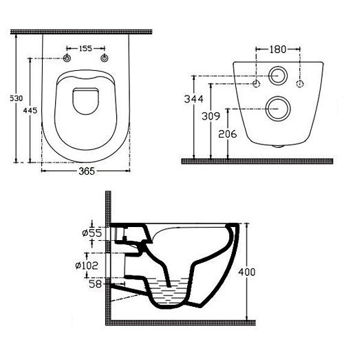 Vas veceu suspendat WC rimless Infinity cu capac soft close