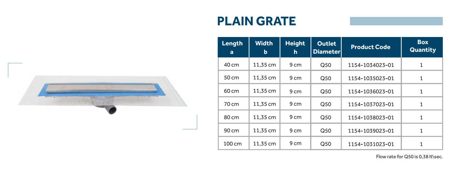 Rigola de dus trap Line 2 60cm Shower drain slot grate din inox