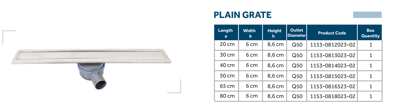 Линейный слив трап для душа без изоляционного подола Line 4-D 65cm Shower plain grate