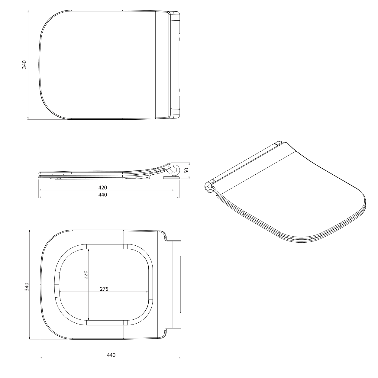 Крышка для Унитаза VEA CUBO SLIM SOFT CLOSE ISVEA Z40 40Z80200I-S