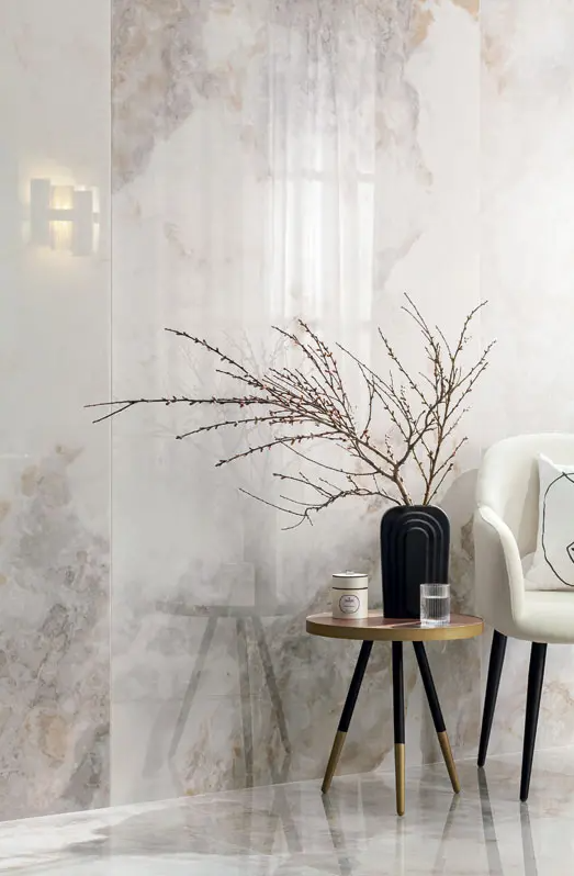 Gresie si faianta portelanata Onice Bianco POL 1198*2748mm
