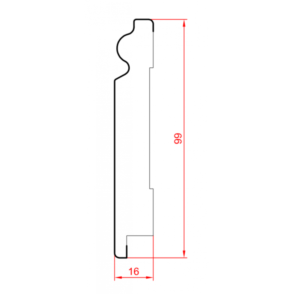 Plinta MDF 16100 2800x16x99mm