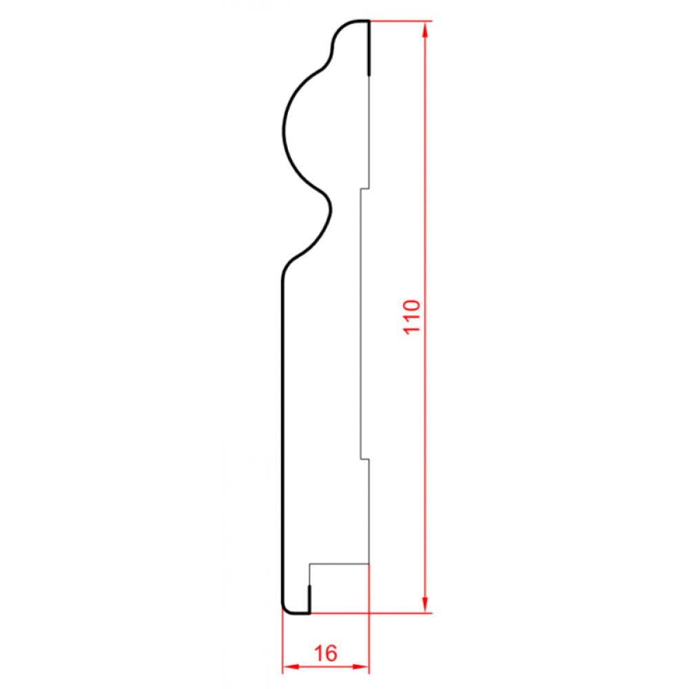 Плинтус МДФ 16110 2800x16x110mm
