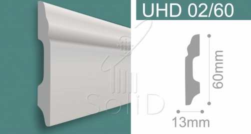 Plinta Duropolimer (Polimer Dur) Alb 2000x60x13mm