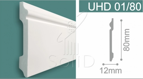 Плинтус Дюрополимер Белый 2000x80x12mm