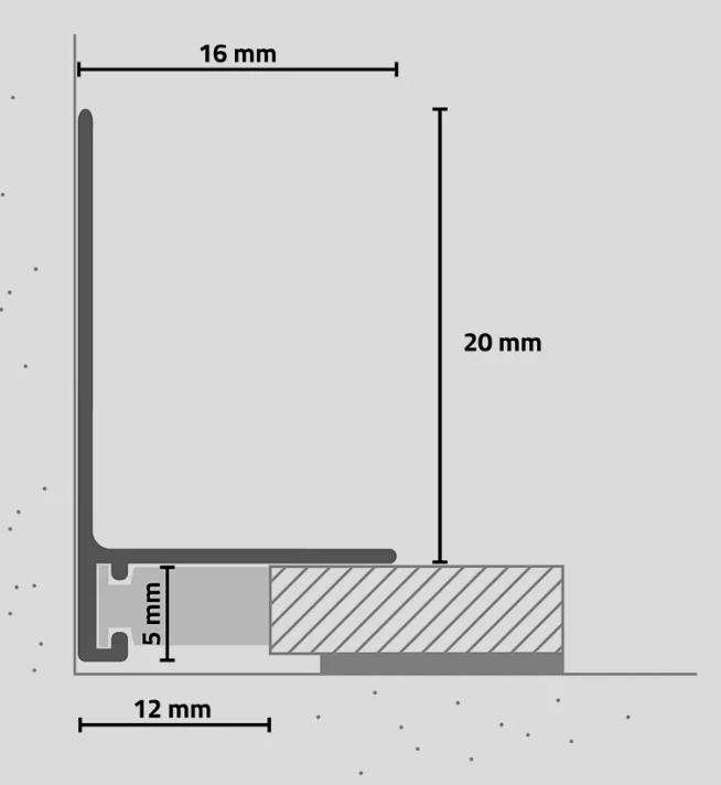 ПРОФИЛЬ MINILEISTE SL16X5mm 16Х26Х2000ММ СЕРЕБРО МАТОВОЕ