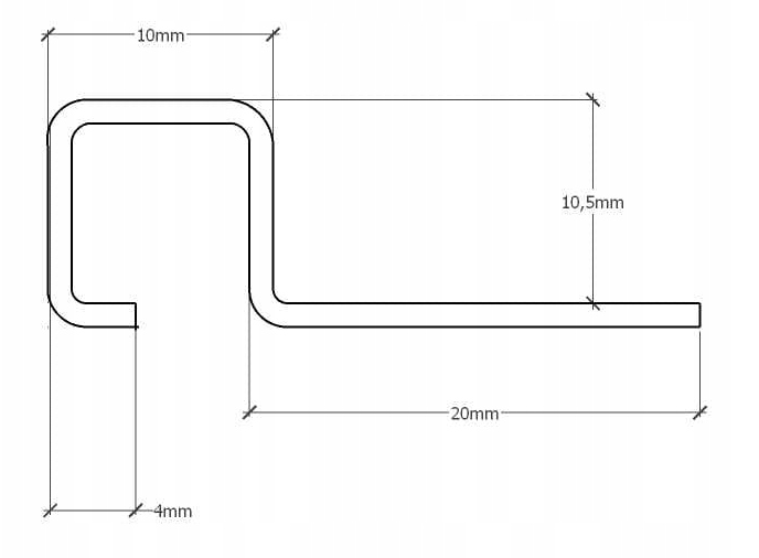 Стальной профиль  Q-12-2700-BLACK-MI 12,5 x 270cm