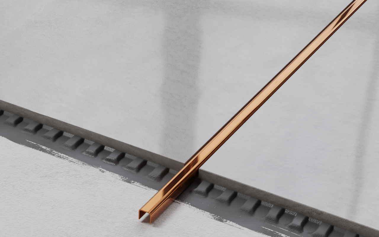 Profil Inox pentru gresie U-10-2440-COPPER-MI 10x240cm
