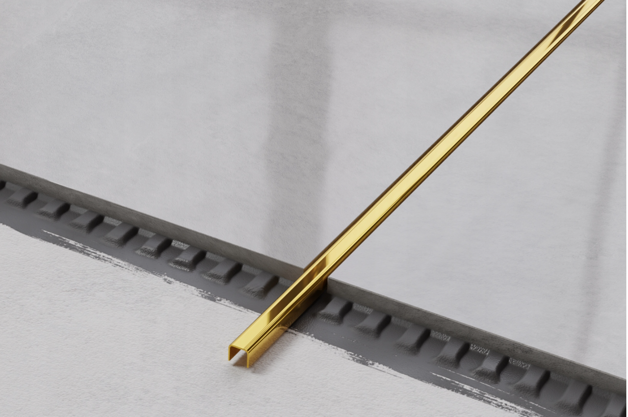 Profil Inox pentru gresie U-10-2440-GOLD-MI 10x240cm