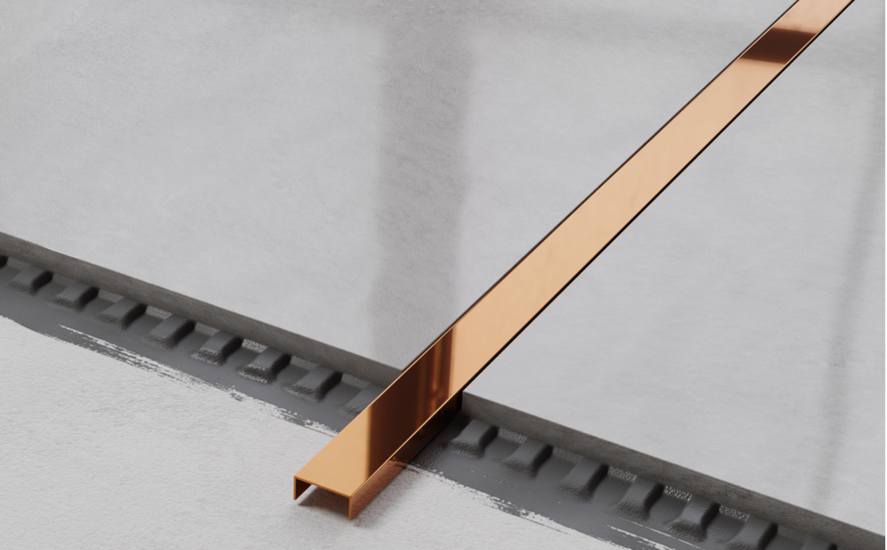 Profil Inox pentru gresie U-20-2440-COPPER-MI 20x240cm