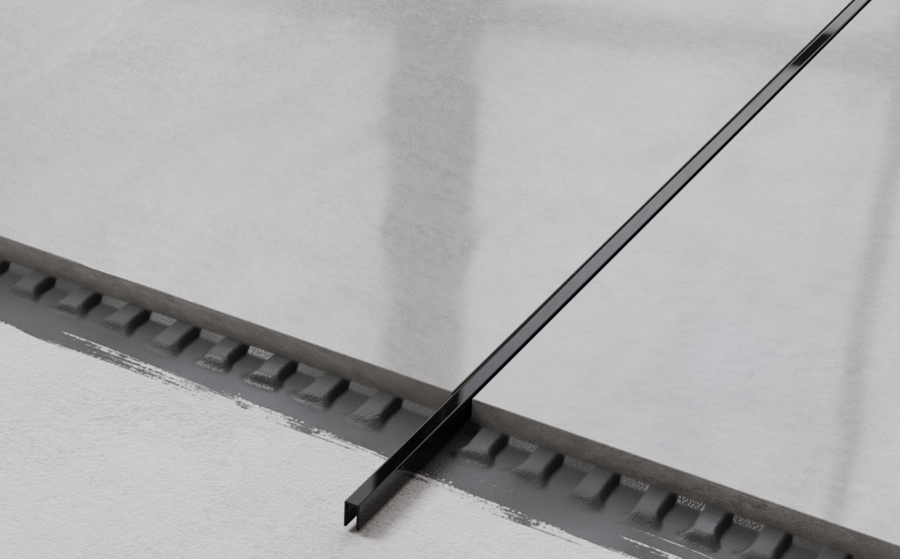 Profil Inox pentru gresie U-5-2440-BLACK-MI 0.5 x 240cm