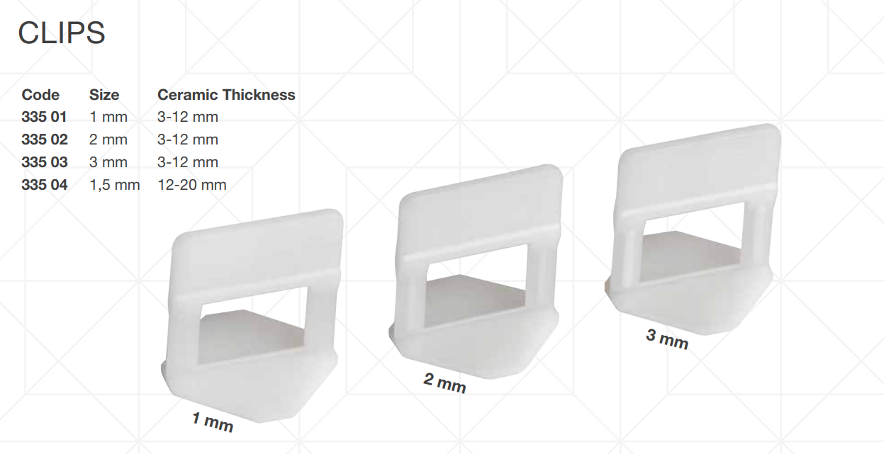 Spacer Clip 1.5mm sistem nivelare gresie (100buc)