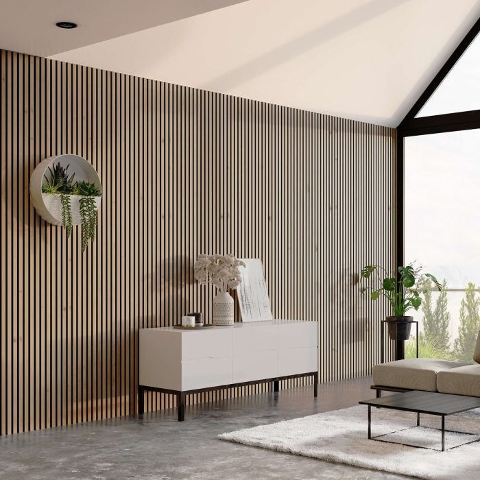 Деревянная акустическая панель Rustic Natural Oak AKUPANEL