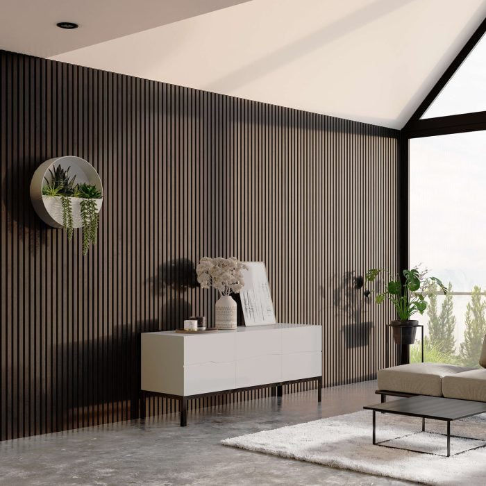 Деревянная акустическая панель Rustic Smoked Oak AKUPANEL