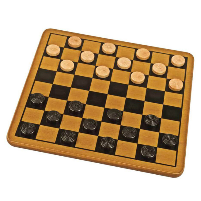 Joc de masa "Dame de lemn + Tic-tac-toe" 49288 (12138)