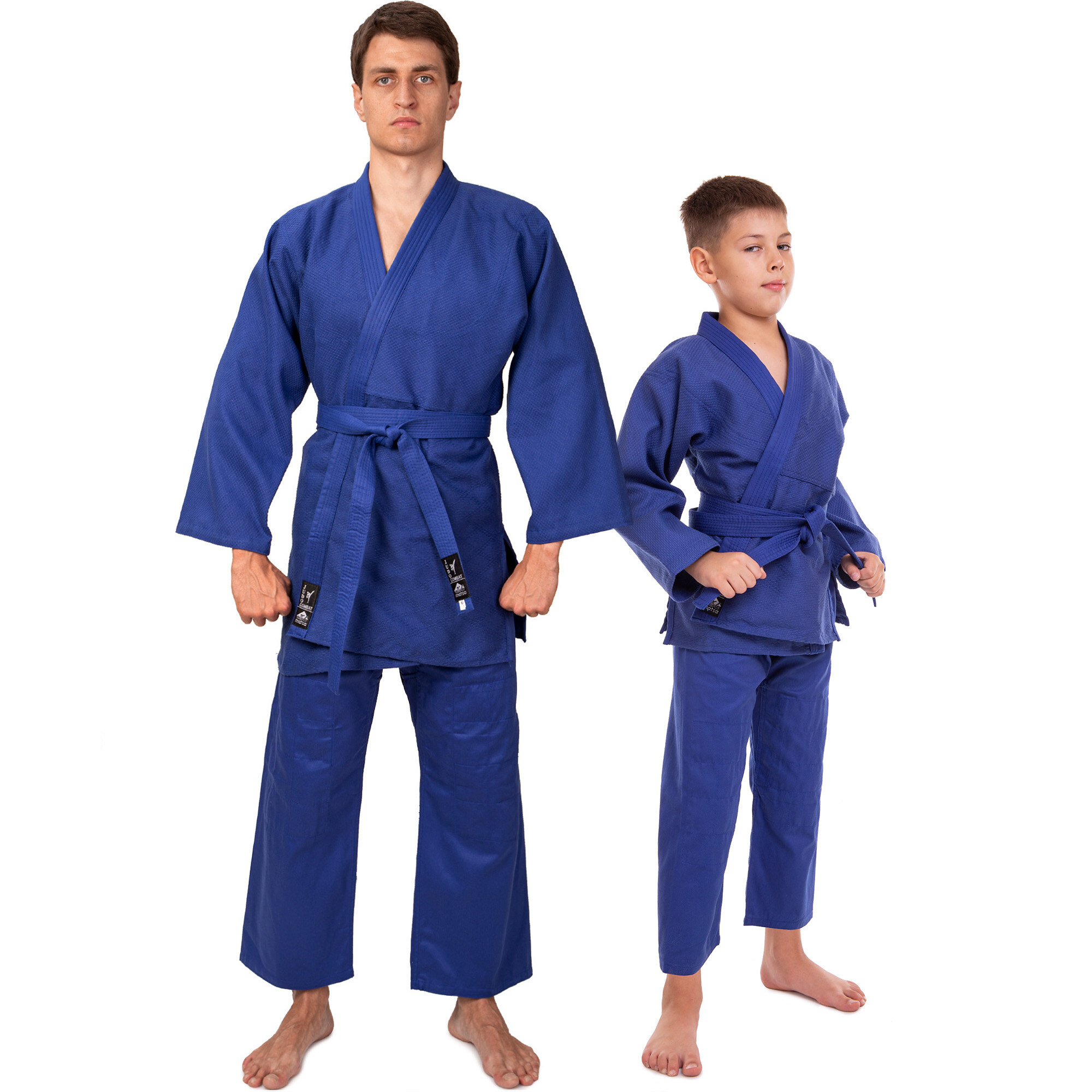 Кимоно для дзюдо хлопковое р.120 см, 450 г/м2 MA-0015 blue (12369)