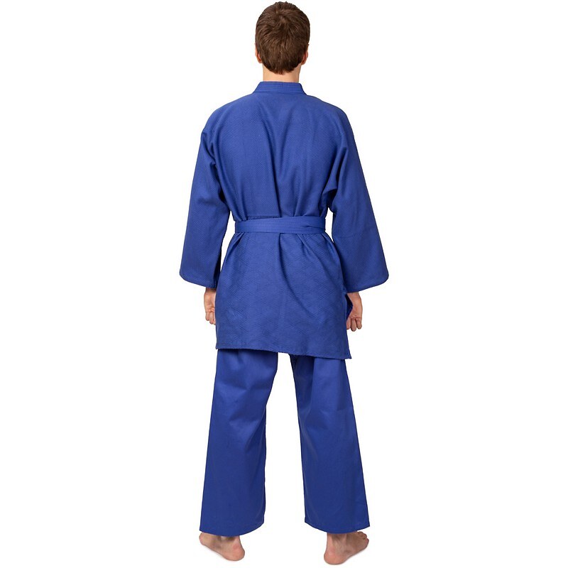 Кимоно для дзюдо хлопковое р.130 см, 450 г/м2 MA-0015 blue (12370)