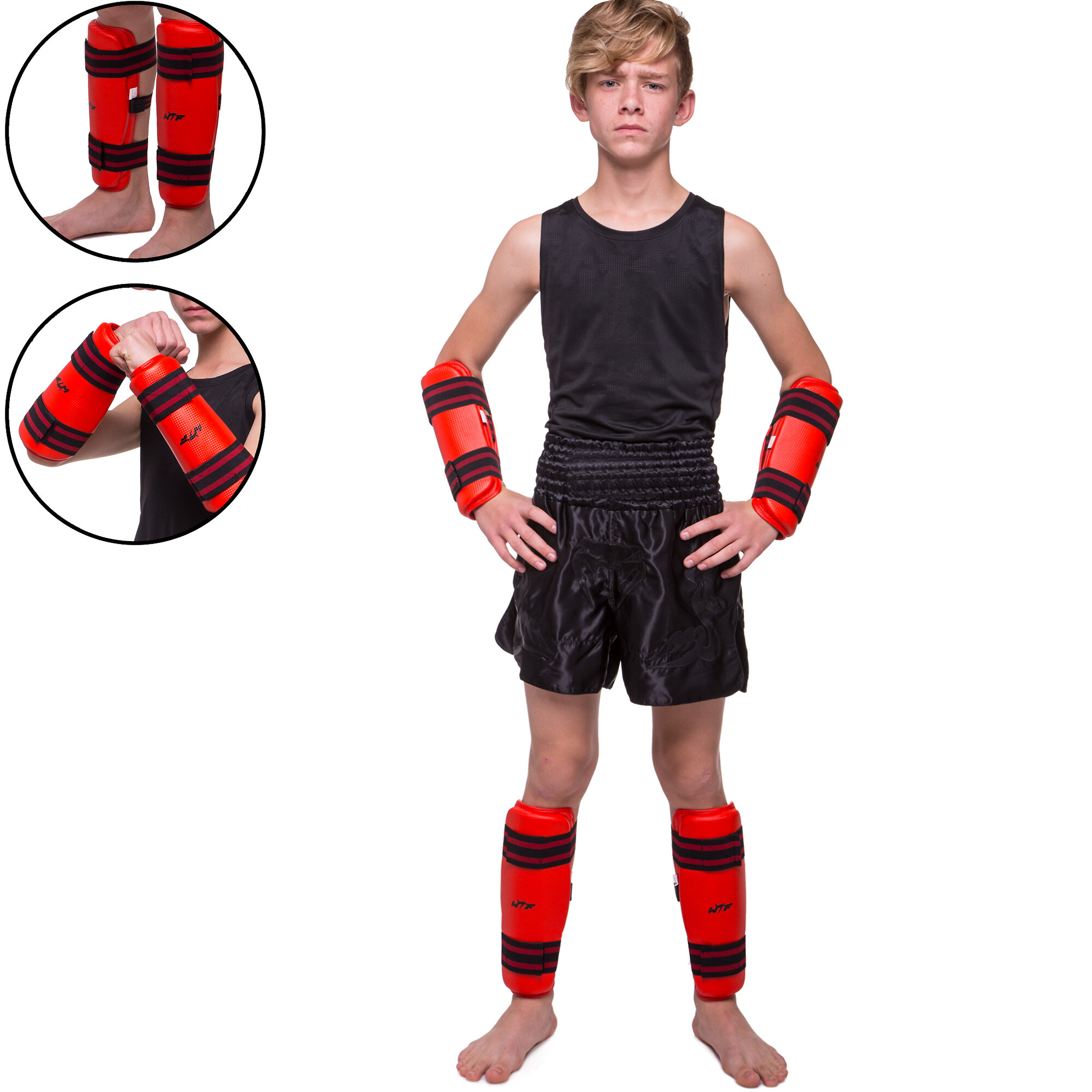 Aparatoare picioare + antebrat pt taekwondo M BO-4382 (12414)
