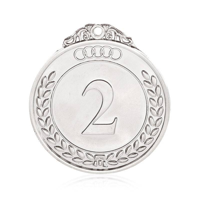 Медаль серебрянная за 2 место, d=5 см OOOOO Olimpica 2111 (12769)