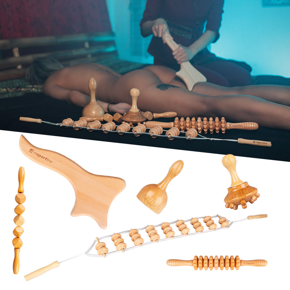 Set accesorii masaj din lemn (6 buc.) inSPORTline Teriva Set 25273 (9048)