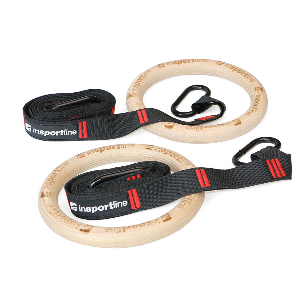 Inele pt gimnastica din lemn (max. 500 kg) d=23.5 cm inSPORTline Suspe II 25850 (10810)