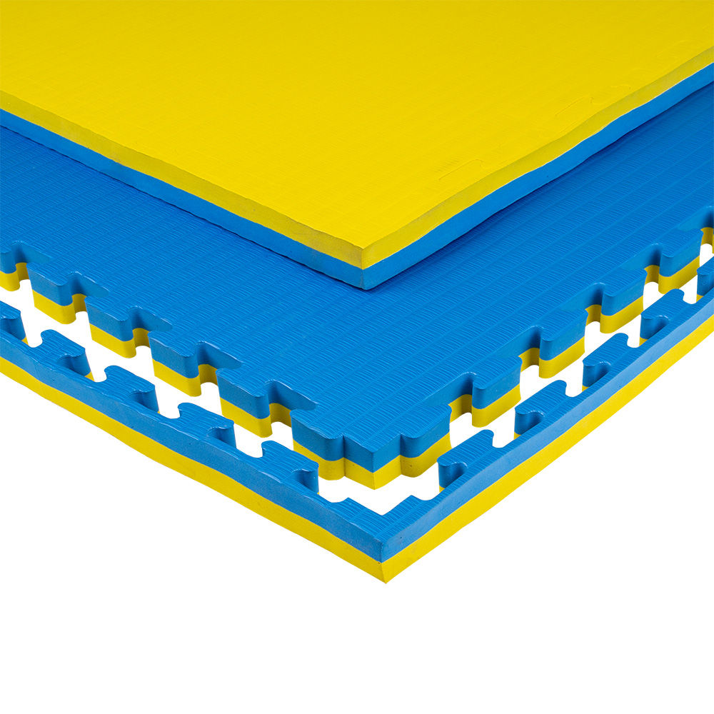 Tatami mat Eva Puzzle 1x1 m, 4 cm, 80 kg/m3 inSPORTline Malmeida 25287-1 yellow-blue (9387)