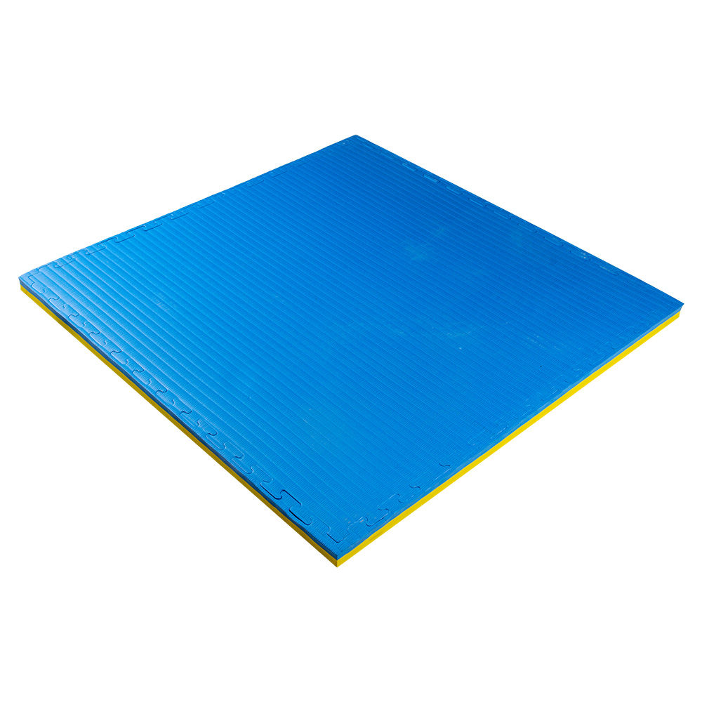 Tatami mat Eva Puzzle 1x1 m, 4 cm, 80 kg/m3 inSPORTline Malmeida 25287-1 yellow-blue (9387)