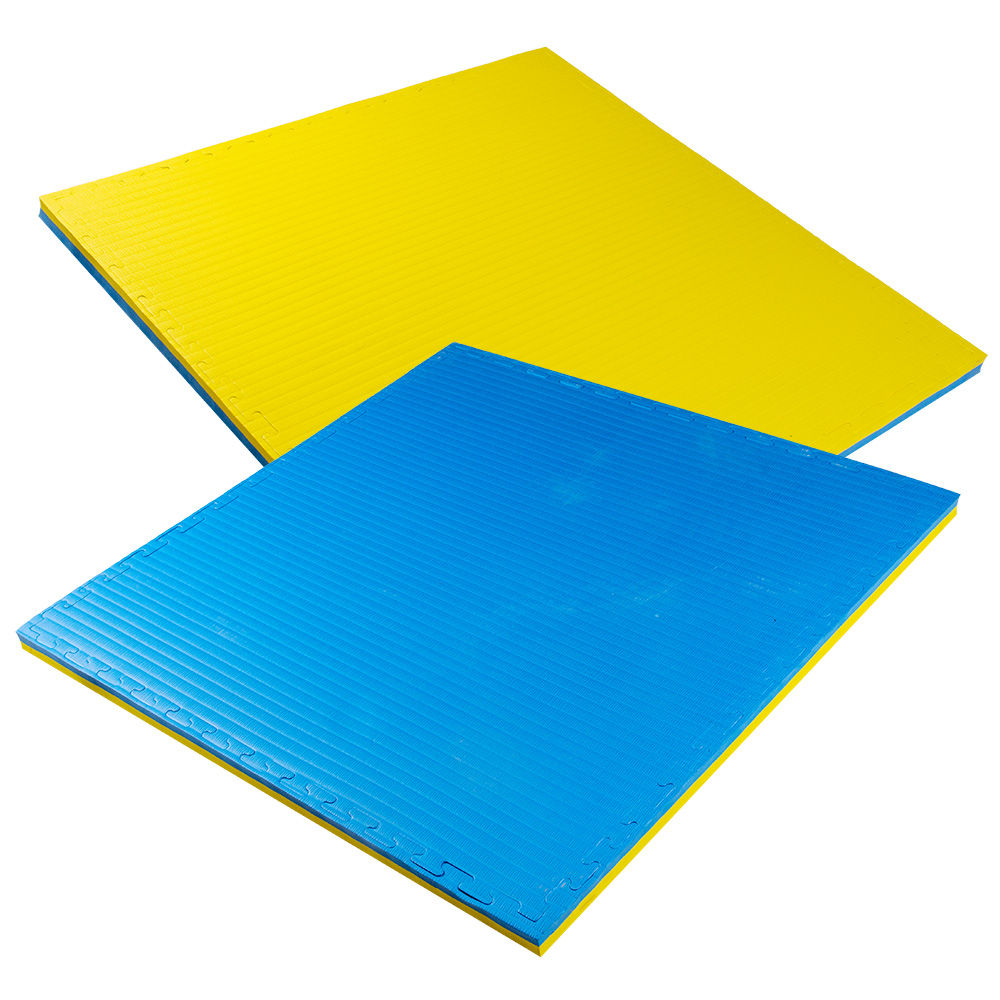 Tatami mat Eva Puzzle 1x1 m, 4 cm, 80 kg/m3 inSPORTline Malmeida 25287-1 yellow-blue (9387)