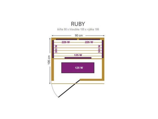 Sauna cu infrarosu "Ruby" 3EXX0514 (4570)