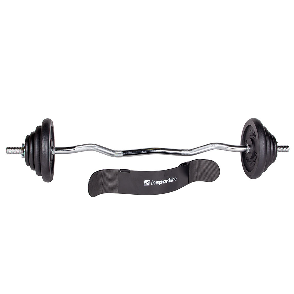 Plate Loaded Barbell Set inSPORTline Castblack 120 cm 30 mm 45 kg 456SET
