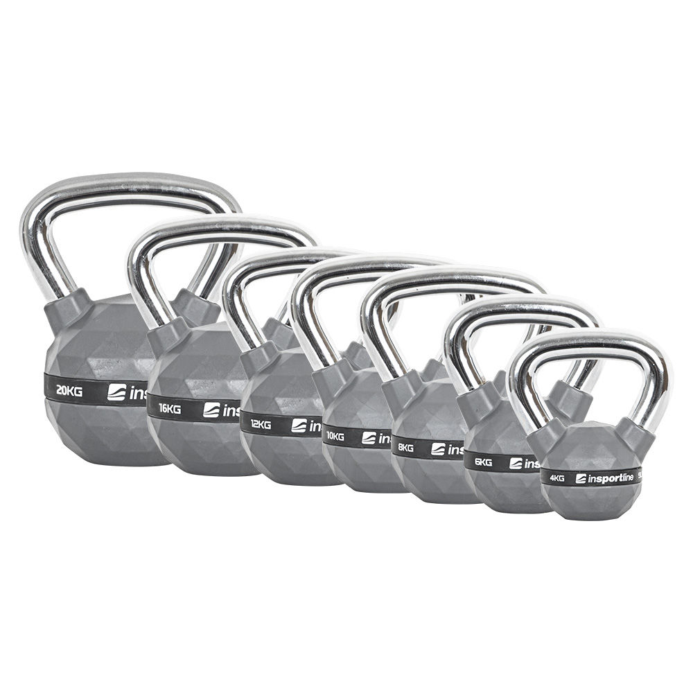 Rubber-Coated Kettlebell Set inSPORTline PU 4–20 kg IN21637-SET