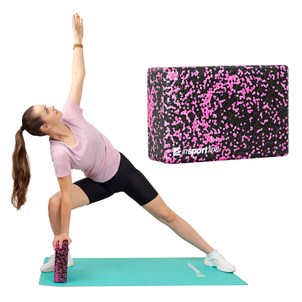 Bloc yoga / fitness / pilates 23x15x8 cm EPP inSPORTline Pinkdot 21698 (5561)