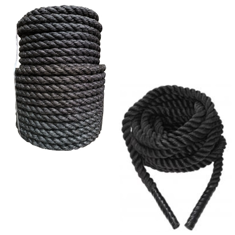 Franghie funie tragere / crossfit d=40 mm, l=1 m, poliamid, negru (7238)