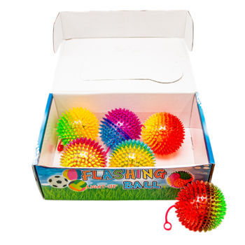 Minge stralucitoare cu fluier d=7.5 cm "Flashing Spiky Ball" 552111 (8306)