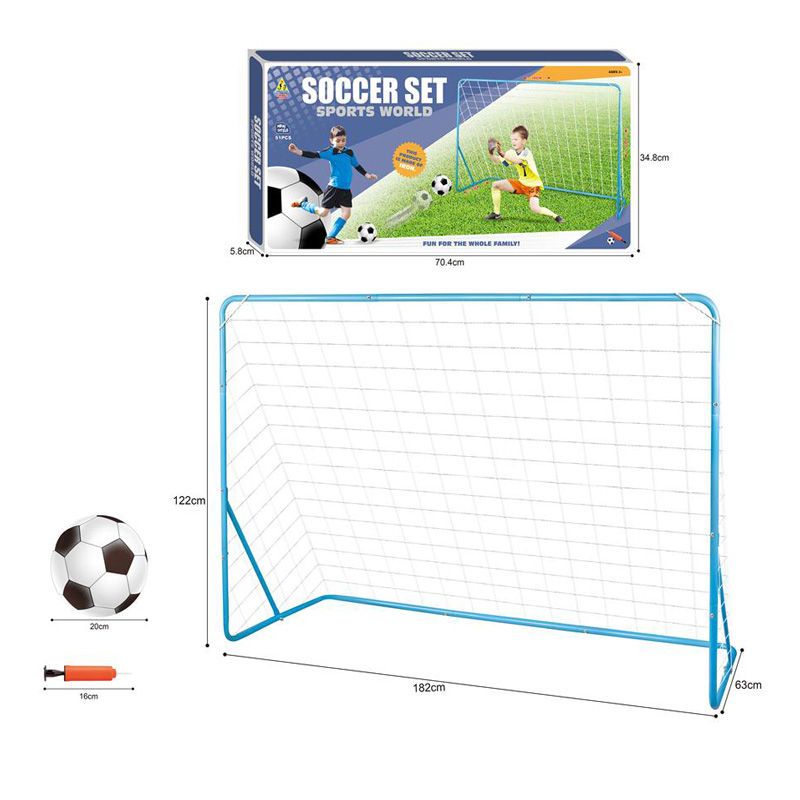 Poarta fotbal metal (1 buc.) cu plasa, minge si pompa 182x122x63 cm 360218 (9470)
