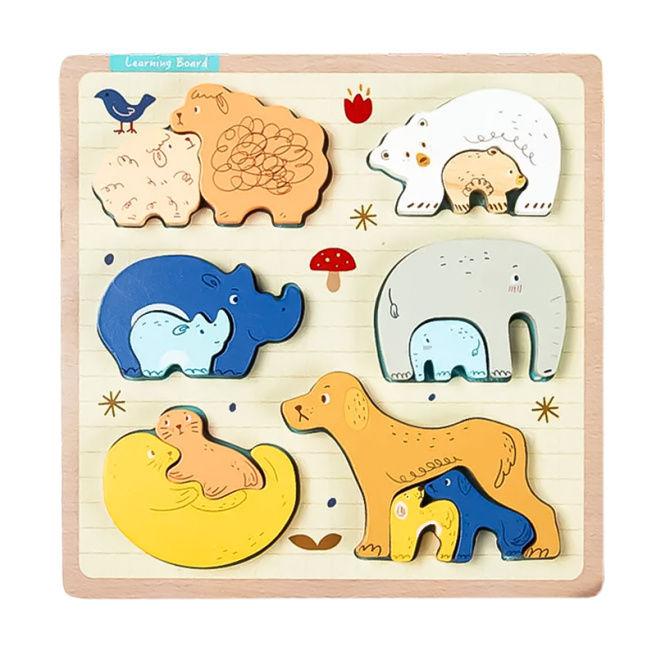 Puzzle de lemn "Animalute: Parinti si Copii" 178658 (9824)