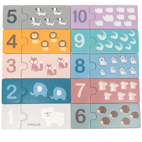 Puzzle din lemn "Numere si animale" 44071 (7995)