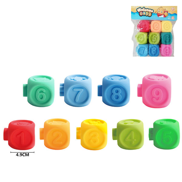 Set cuburi din cauciuc 5x5 cm (9 buc.) 53586 (9843)