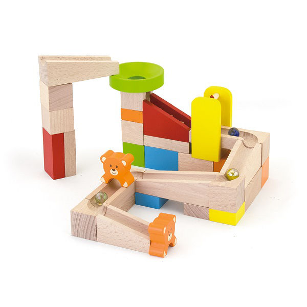 Set joc din lemn "Tobogane pentru bile" (49 elemente) 51619 (7900)