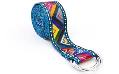 Curea yoga cu desene 183x3.8 cm, bumbac FI-6975 (1153)
