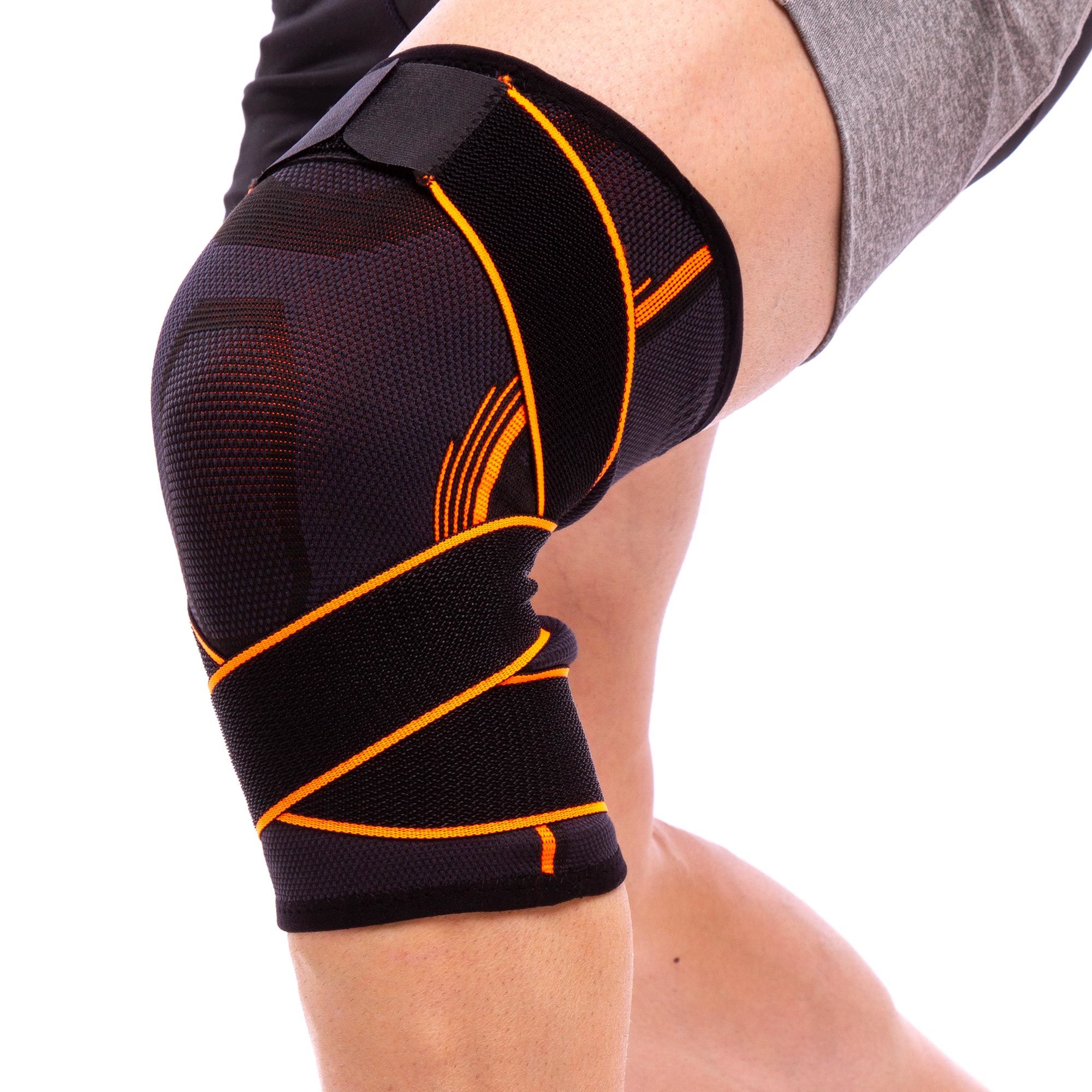 Bandaj fixare pt genunchi cu curea elastica si plastina pt fixare L-XL Exceede 875CA (5573)