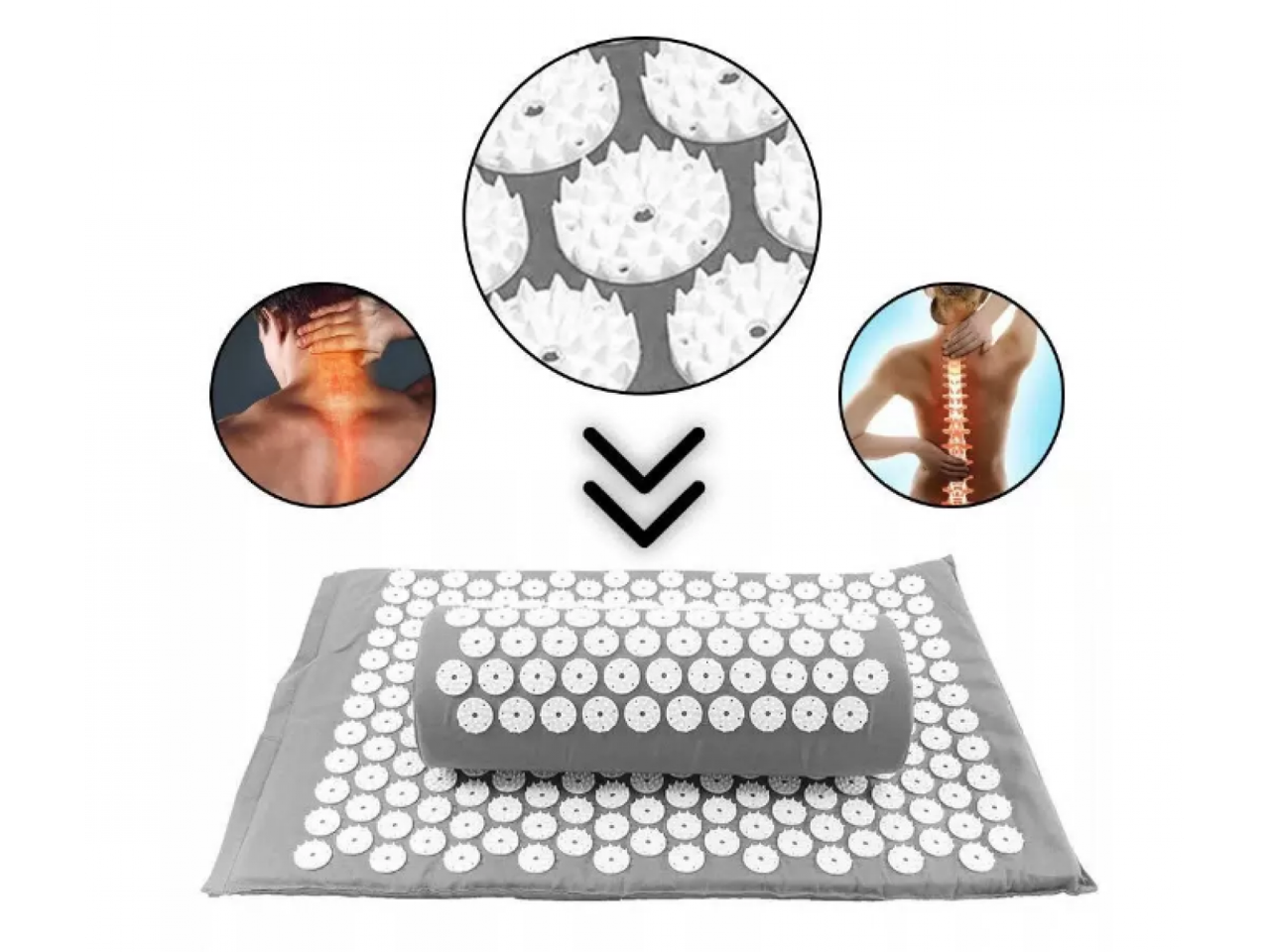 Set acupunctura (saltea + perna + husa) 67x41 cm 188-14 (10559)