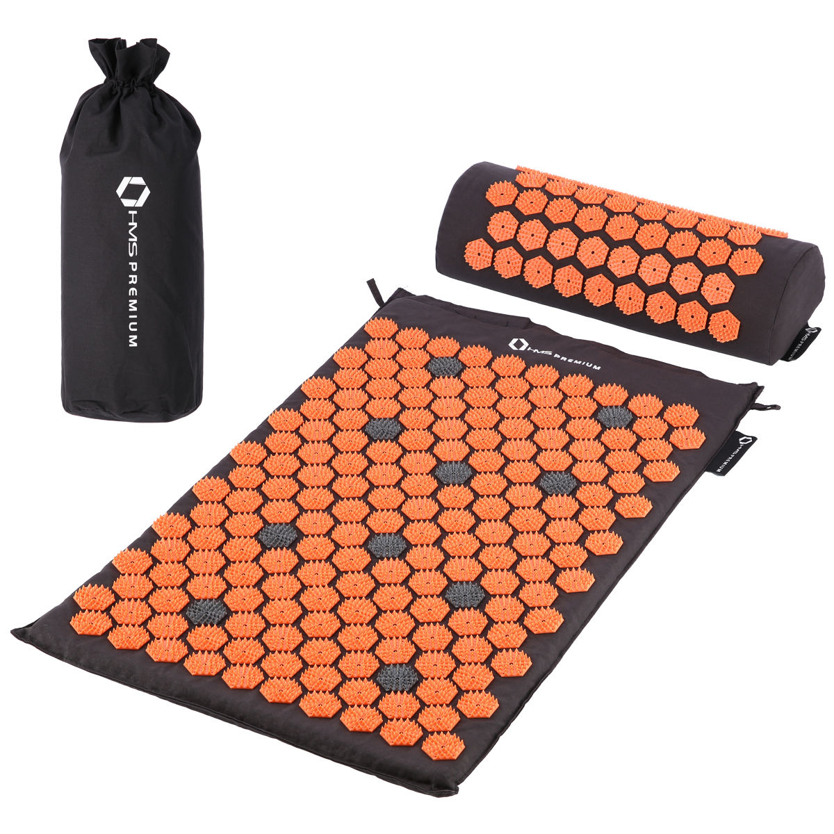 Set acupunctura (saltea + perna) 65x42 cm HMS Premium AKM01 17-44-300 black-orange (4141)