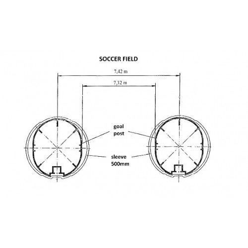 Poarta fotbal 7.32х2.44 m aluminum Yakimasport BR0007 (5042)