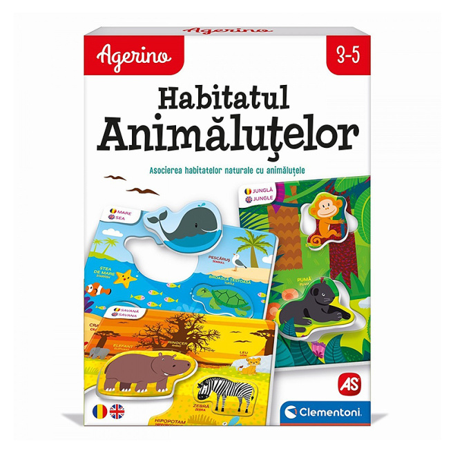 Joc educativ "Unde traiesc animalutele?" 3+ (RO) Clementoni 58793 (13060)